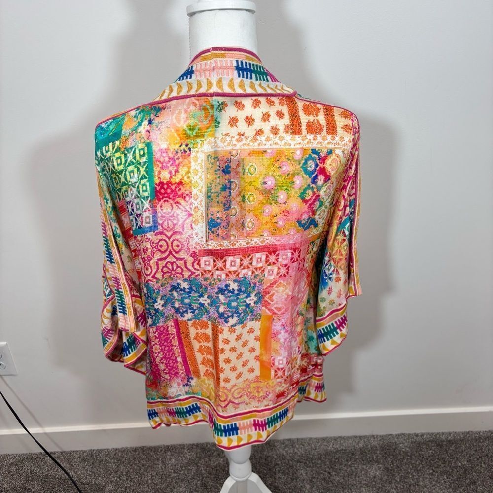Tolani Raelyn hibiscus Kimono NEW with tags One Size embroidered, abstract, boho - Picture 9 of 15